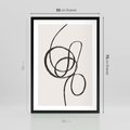 Plakat w ramie 50x70 - Migotliwa Kreatywność - abstrakcyjne szkicowane linie, minimalizm - rama czarna