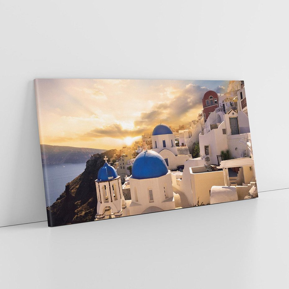 Obraz na płótnie 120x60 - Błękitna oaza w Grecji - Santorini, Grecja