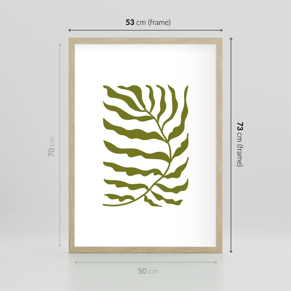 Plakat w ramie 50x70 - Rytmy Chaosu - roślina, gałązka - rama drewno