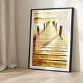Plakat w ramie 30x40 - Stary pomost w sepia - pomost, sepia - rama czarna