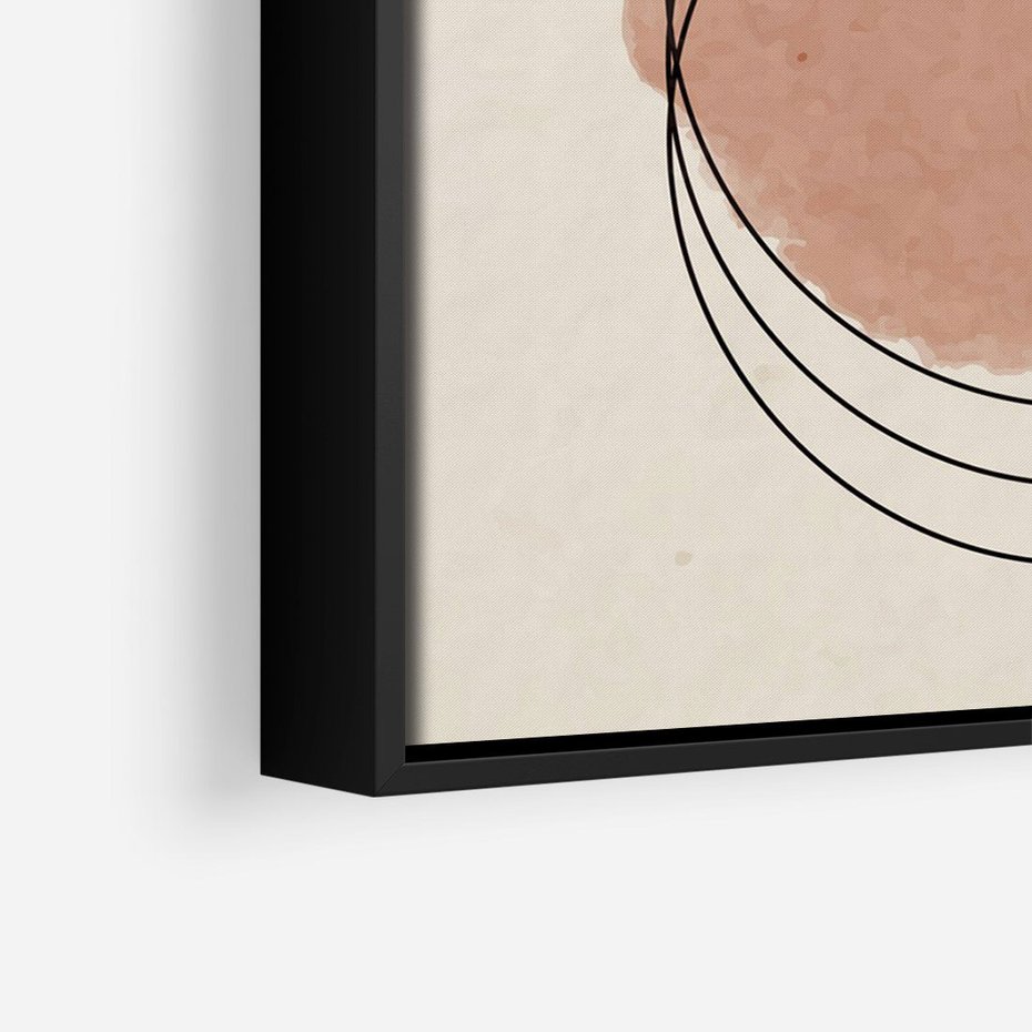 Obraz w ramie 70x100 - Migotliwe Kontury - akwarelowa plama, geometryczne szkicowane kształty - rama czarna