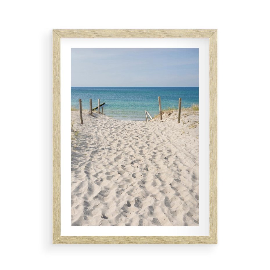 Plakat w ramie 50x70 - Harmonia plażowego morza - plaża, morze - rama drewno