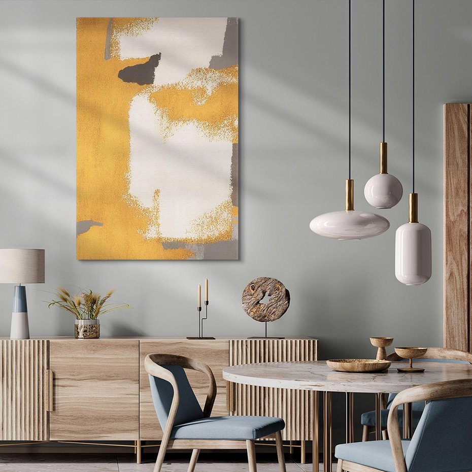 Obraz na płótnie 50x70 - Złote Maźnięcia Pędzla - złota abstrakcja, plamy