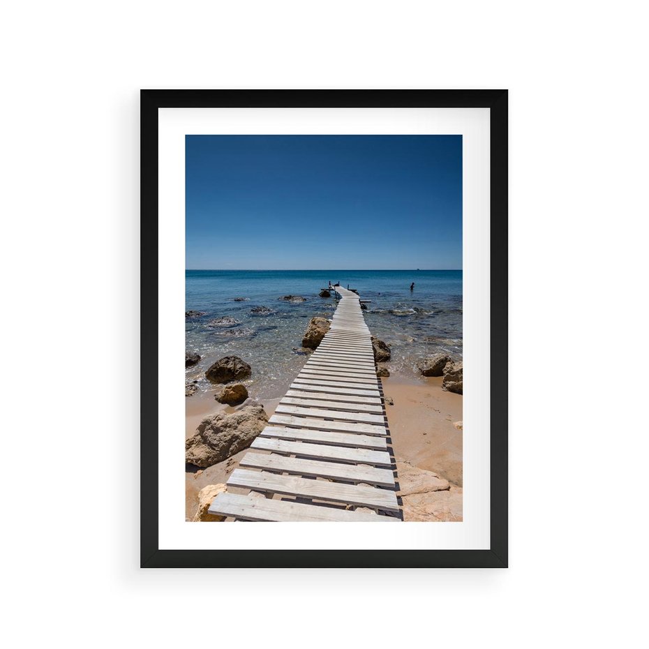 Plakat w ramie 30x40 - Oaza spokoju - plaża, morze - rama czarna