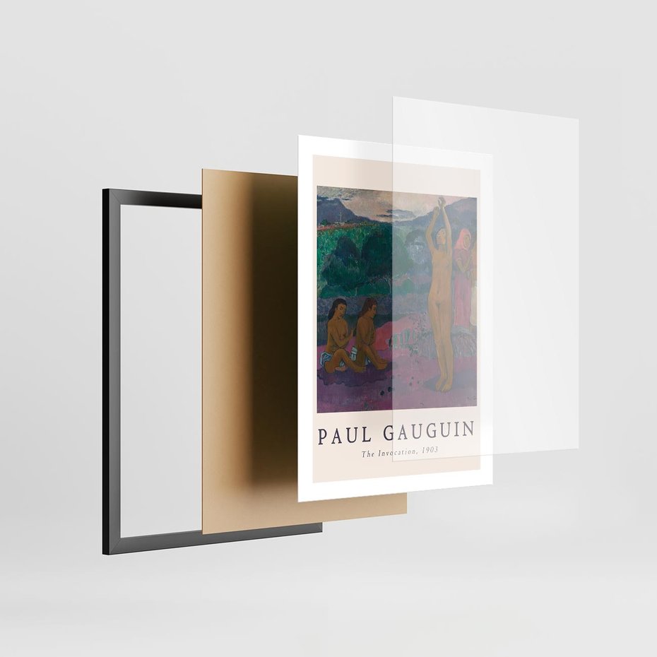 Plakat w ramie 50x70 - Reprodukcja Gauguina: Sztuka Egzotyczna na Plakacie - paul gauguin, plakat - rama czarna