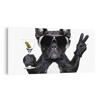 Obraz na płótnie 100x50 - Boxer Drink Zabawa - pies, boxer