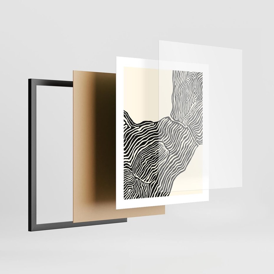 Plakat w ramie 40x50 - Podróżne Impresje - boho plakat, rycina - rama czarna