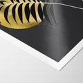 Plakat bez ramy 21x30 - Egzotyczna Elegancja - palma, na czarnym tle