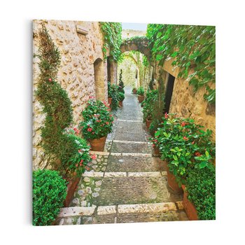 Obraz na płótnie 70x70 - Magiczna podróż w głąb miasta - uliczka, perspektywa