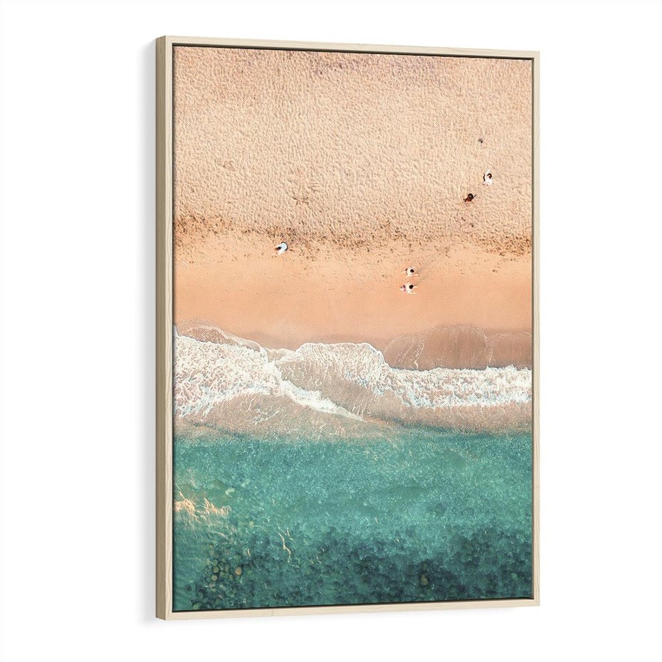Obraz w ramie 80x120 - Oczy turkusu - fotografia, plaża - rama drewno