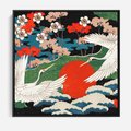 Obraz w ramie 50x50 - Wibracje emocji - sztuka japońska, wyraziste kolory - rama czarna