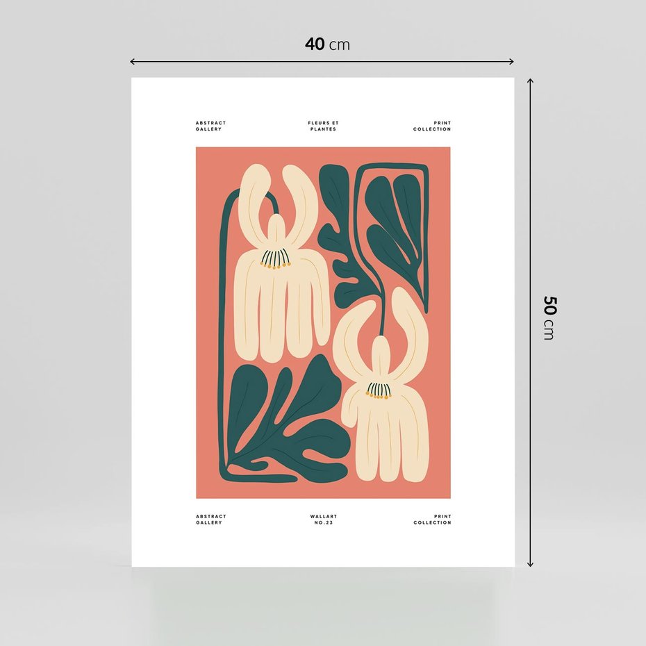 Plakat bez ramy 40x50 - Migotliwe Echa - kwiaty, nowoczesna abstrakcja