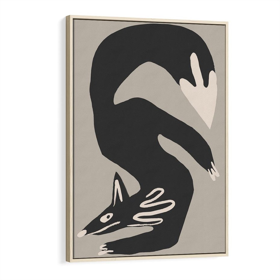 Obraz w ramie 70x100 - Ekspresja Skandynawskiego Światła - skandynawska sztuka, lis - rama drewno