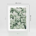 Plakat w ramie 40x50 - Liście w Jasnych Odcieniach Zielonego - liście, jasna zieleń fotografia - rama biała