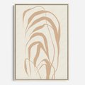 Obraz w ramie 50x70 - Formy Nowoczesności - minimalistyczny plakat, liście palmy - rama drewno