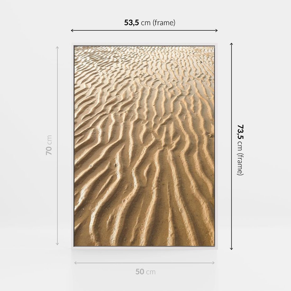 Obraz w ramie 50x70 - Piasek i Nieskończoność - pustynia, piasek - rama biała