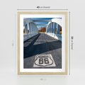 Plakat w ramie 40x50 - Kansas i Route 66 - Kansas, route 66 - rama drewno