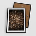 Plakat w ramie 50x70 - Brązowe Liście w Scenerii - suche liście jesień brąz - rama czarna