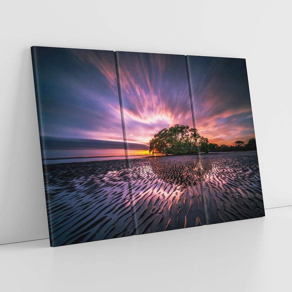 Obraz na płótnie 120x80 - Górska idylla: Domek nad strumykiem - jezioro, wyspa