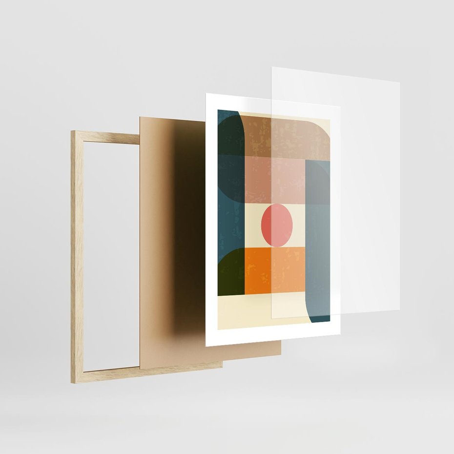 Plakat w ramie 30x40 - Geometryczna Ekspresja - geometria, plakat - rama drewno