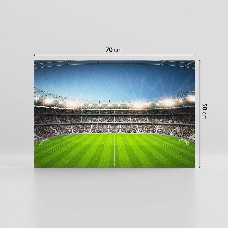 Obraz na płótnie 70x50 - Magia Piłkarskiego Stadionu: Sport i Emocje - stadion, piłka