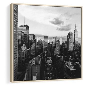 Obraz w ramie 80x80 - Wibracje Miejskiego Życia - miasto, wieżowce - rama drewno
