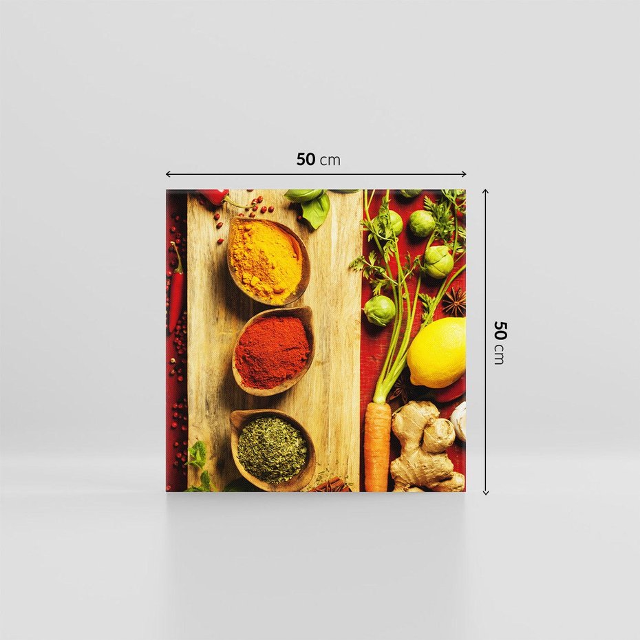 Obraz na płótnie 50x50 - Smakowy Zmysł - przyprawy, kuchnia