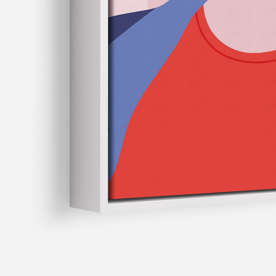 Obraz w ramie 70x100 - Kobieca Ekspresja - nowoczesny plakat, styl retro - rama biała