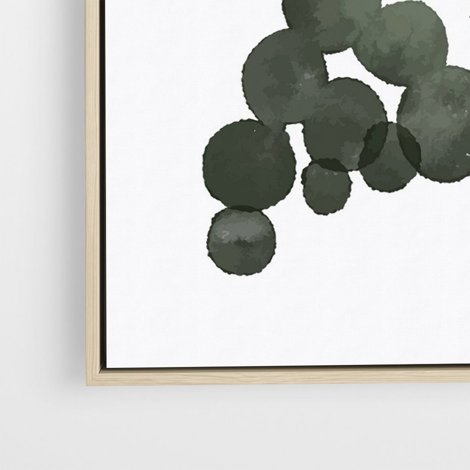 Obraz w ramie 50x70 - Grono Abstrakcji - minimalistyczny plakat, winogrona - rama drewno