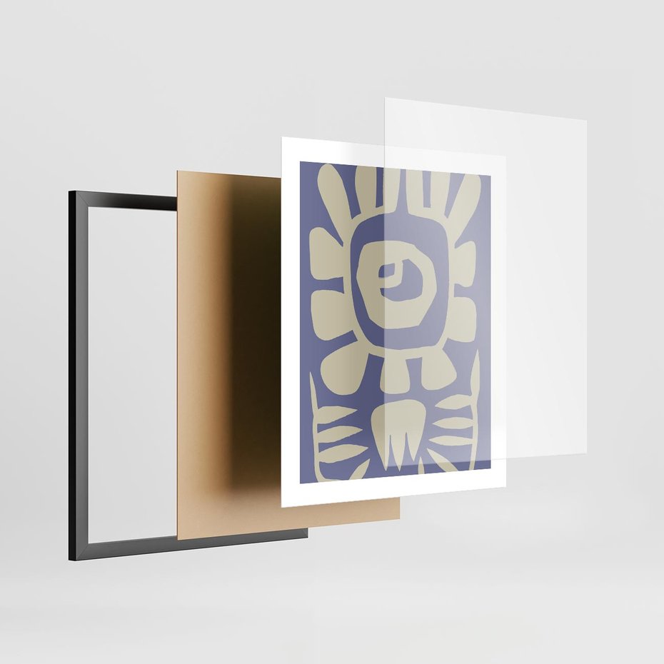 Plakat w ramie 40x50 - Widok Abstrakcyjny - skandynawski styl, plakat - rama czarna