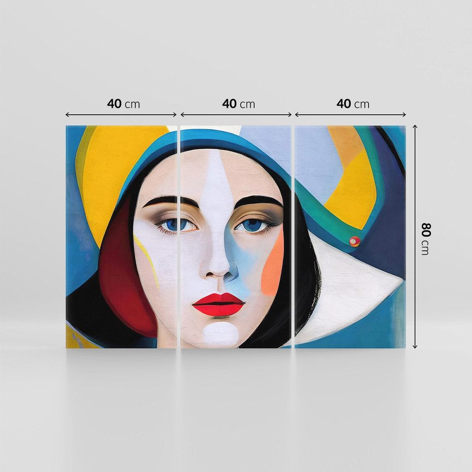 Obraz na płótnie 120x80 - Kształtujące Widzenia - abstrakcyjny obraz olejny, portret twarzy kobiety