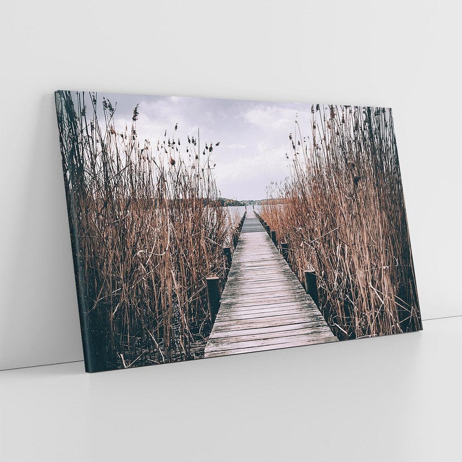 Obraz na płótnie 120x80 - Mglisty krajobraz - pomost, morze