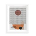 Plakat w ramie 50x70 - Symetria w Stylu Mid-Century - minimalistyczny obraz, mid-century styl - rama biała