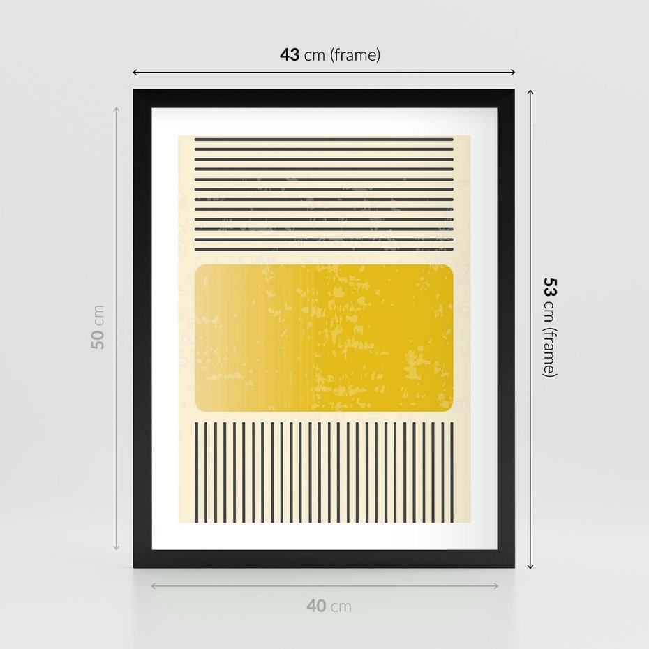 Plakat w ramie 40x50 - Geometryczna Harmonia - geometria, nowoczesny plakat - rama czarna