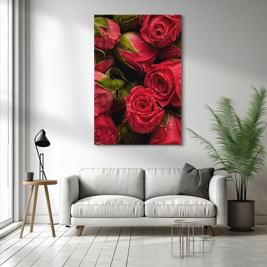 Obraz na płótnie 50x70 - Piękno róż: delikatność natury - róże, kwiaty