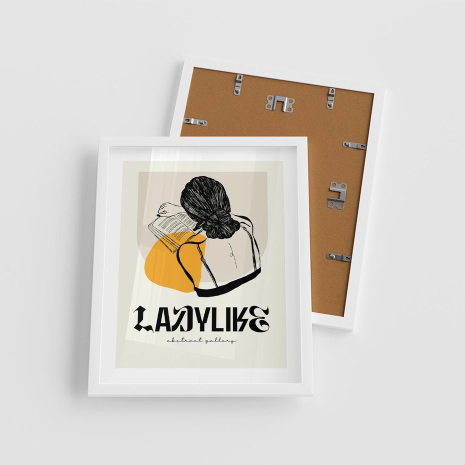 Plakat w ramie 40x50 - Kobiecość w Literach - grafika, nowoczesność - rama biała