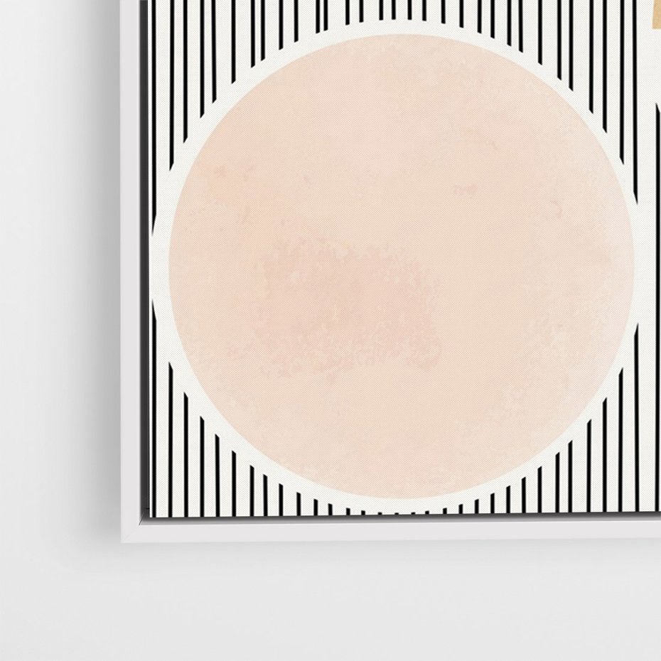 Obraz w ramie 80x120 - Przenikające Kształty - abstrkacyjna nowoczesna sztuka, koła okręgi - rama biała