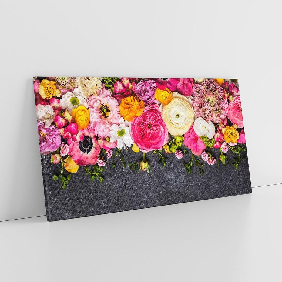 Obraz na płótnie 100x50 - Kompozycje kwiatowe: harmonia natury - kwiaty, kompozycja