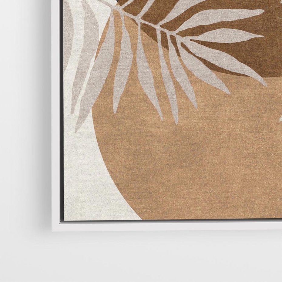 Obraz w ramie 80x80 - Kompozycje ukrytych myśli - symetria, dwa koła po środku - rama biała