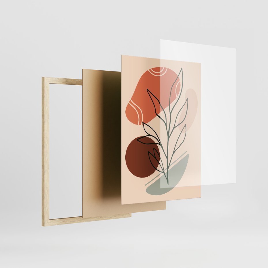 Zestaw obrazy w ramie 40x50 galeria - Abstrakcja, graficzne, kształty - rama drewno