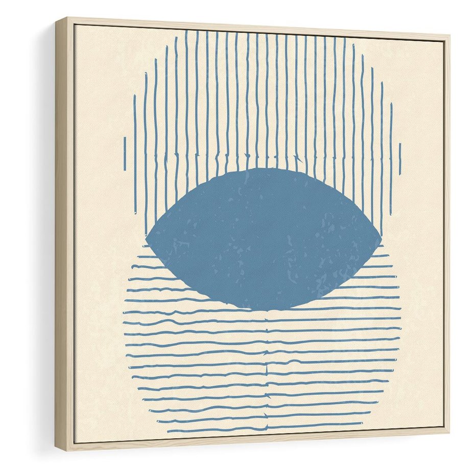 Obraz w ramie 50x50 - Wnętrza Refleksji - geometryczne kształty, koła - rama drewno