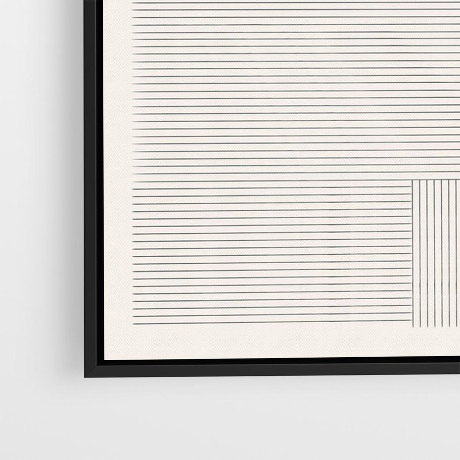 Obraz w ramie 100x70 - Geometryczna Elegancja Mid Century - mid century, minimalizm - rama czarna