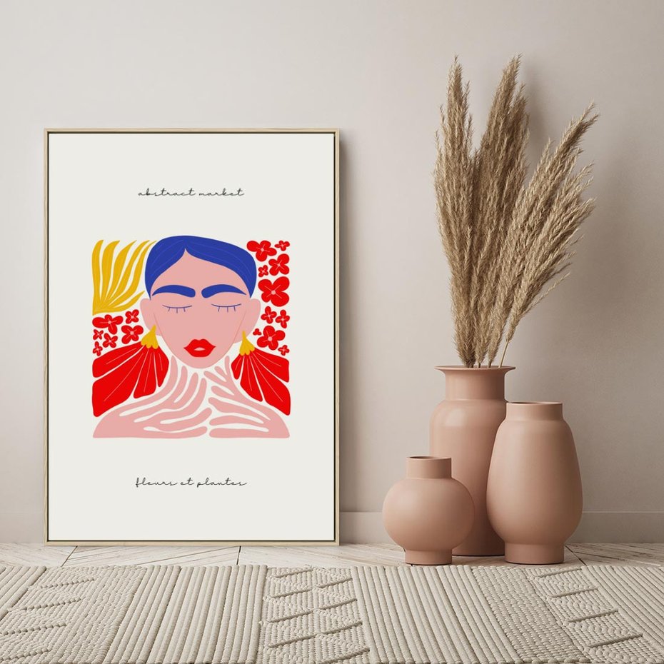 Obraz w ramie 50x70 - Bezgraniczne Rytmy - kobieta, sztuka abstrakcyjna - rama drewno