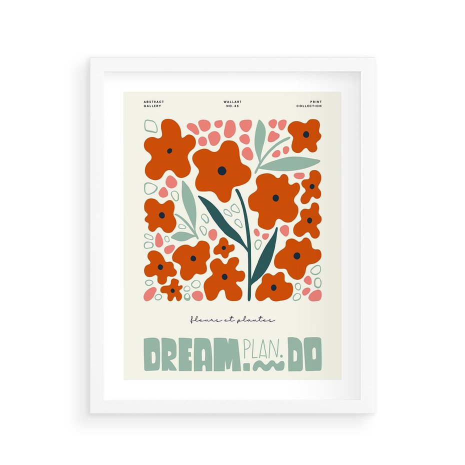 Plakat w ramie 40x50 - Abstrakcyjne Spektrum - kwiaty, abstrakcja - rama biała