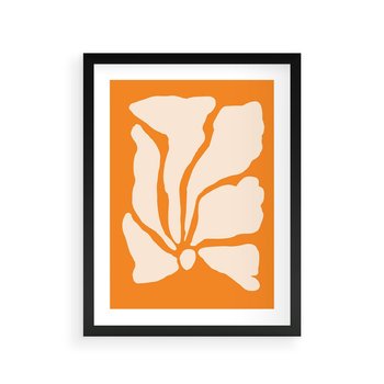 Plakat w ramie 50x70 - Wibracje Barw - abstrakcyjny boho plakat, pomarańczowe tło - rama czarna