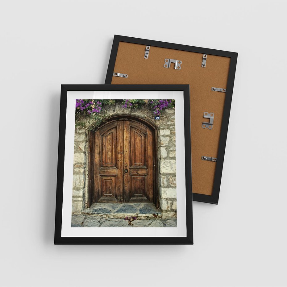 Plakat w ramie 40x50 - Tajemnicze stare drzwi - stare, drzwi - rama czarna
