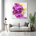 Obraz na płótnie 60x60 - Relaksujące spa w otoczeniu orchidei - spa, świece