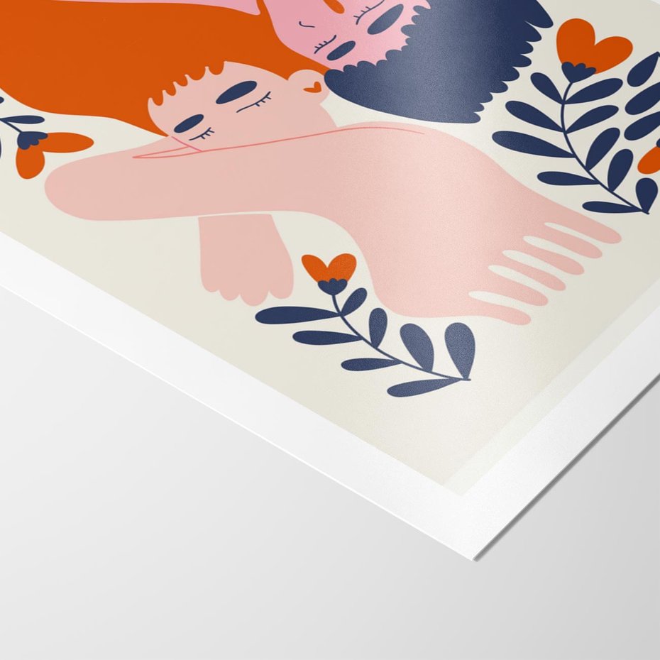 Plakat bez ramy 30x40 - Miłość w Dwóch Sercach - miłość, para zakochanych