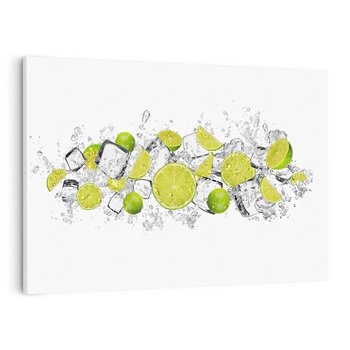 Obraz na płótnie 120x80 - Rześkość i smak - limonki, lód