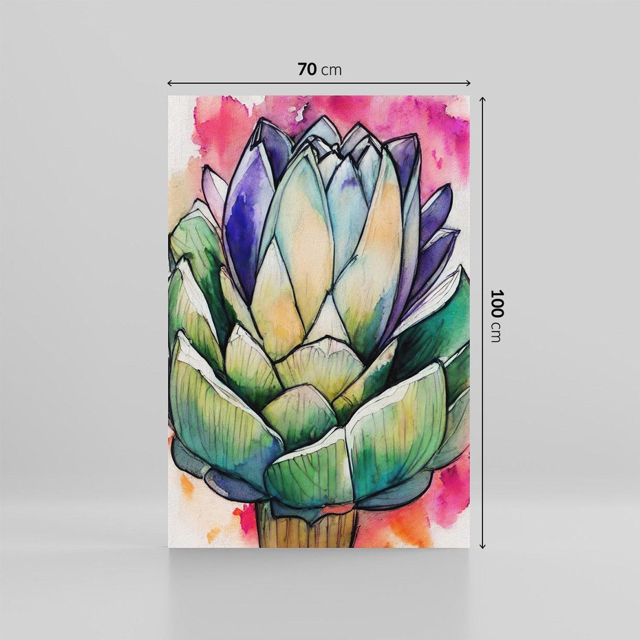 Obraz na płótnie 70x100 - Estetyczna Roślina - abstrakcja, akwarela